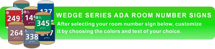 wedge series ADA braille room number signs